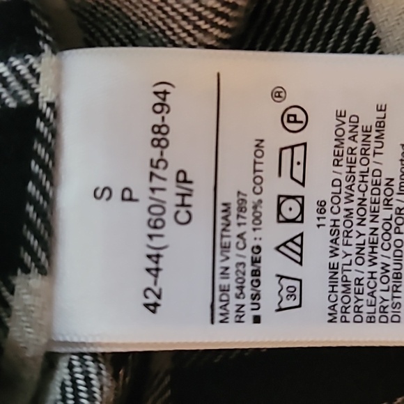 Gap Black Plaid Flannel Sz S Dark Academia Grunge Oversized Indie - Picture 7 of 8